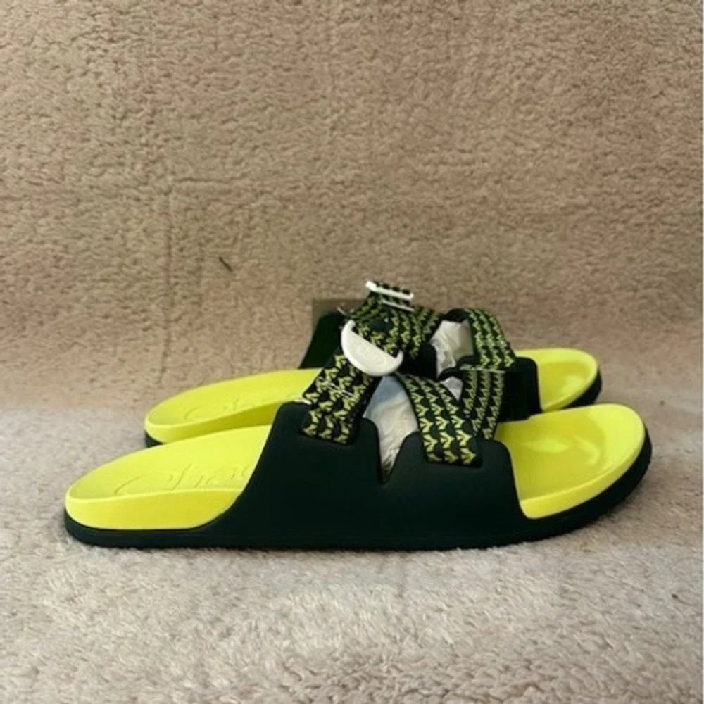 Chaco Black and Neon Green Sandals - Picture 1 of 8